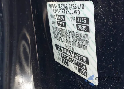 2006 Jaguar S-Type 3.0L V6 from USA, damaged, VIN SAJWA01A66FN72678